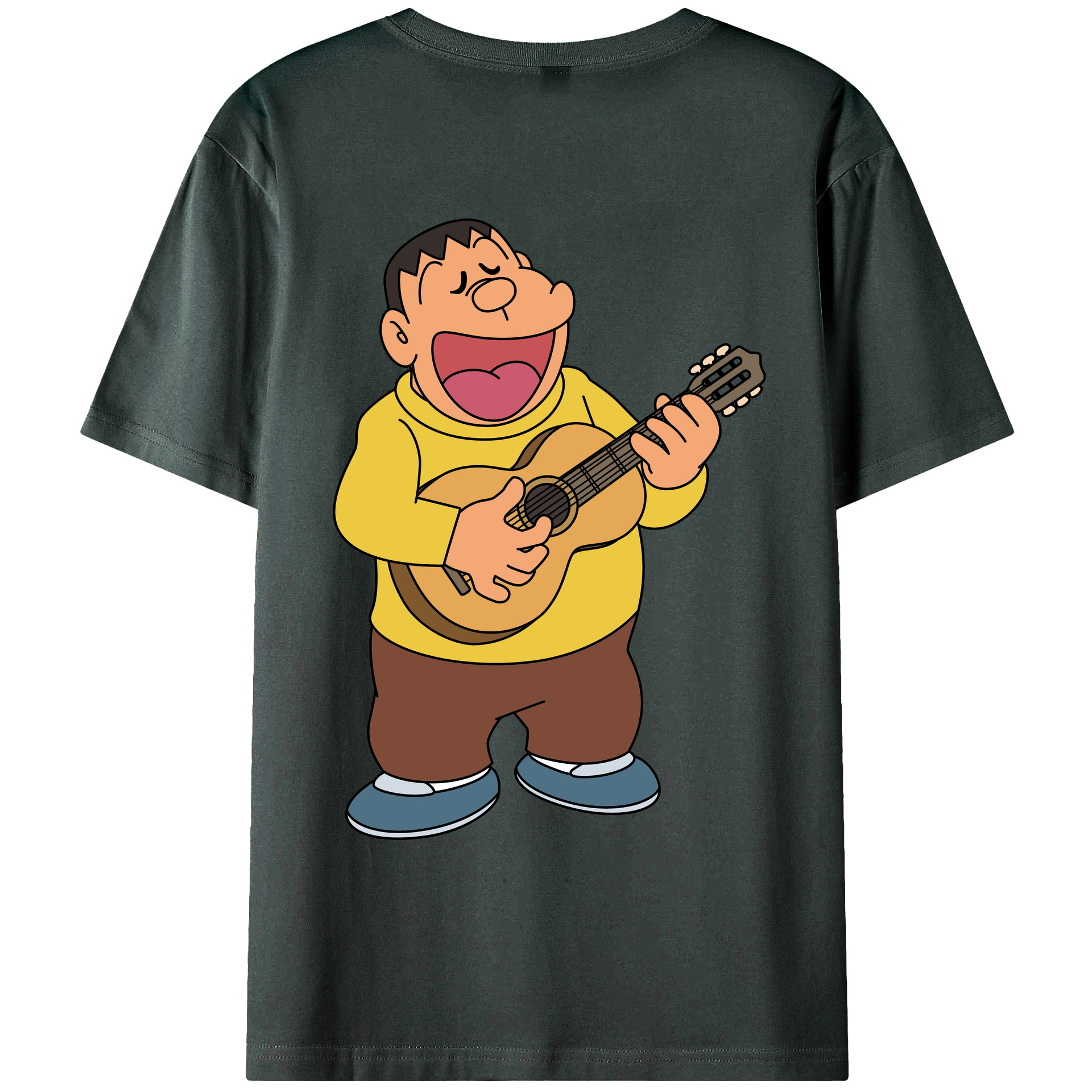 （画像用） ドラえもん 剛田武 Doraemon Gouta Takeshi 綿100％ メンズ半袖Tシャツ（バックプリント） 通気性